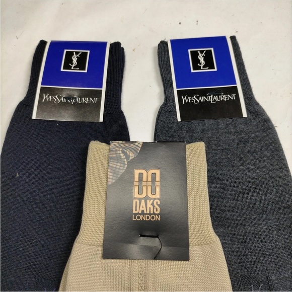 Yves Saint Laurent YSL Men's Socks - 2 Pair & 1 pair Daks London Men’s Socks - Picture 7 of 7